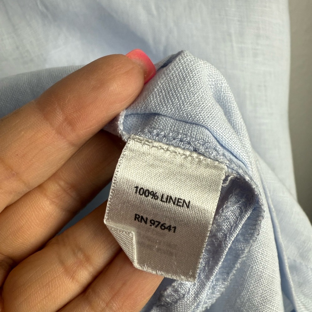 Pure Jill 100% Linen Light Blue Women's Blouse Size 3X. - Picture 5 of 8
